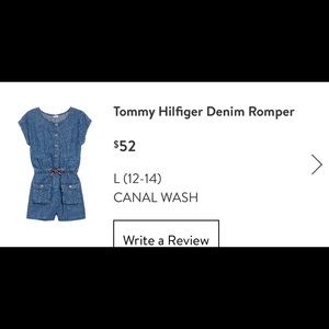 Tommy Hillfiger Denim Romper. NWT. Size L
